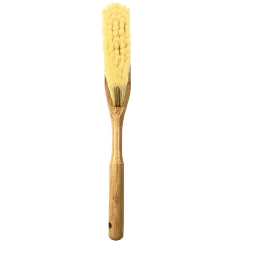 Bamboo handle brush and dustpan set