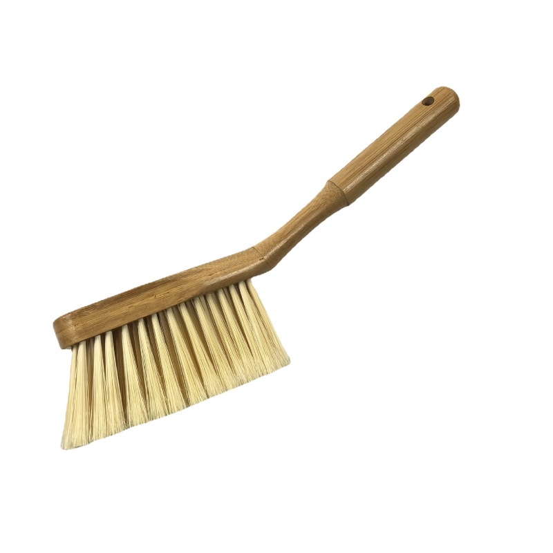 Bamboo handle brush and dustpan set