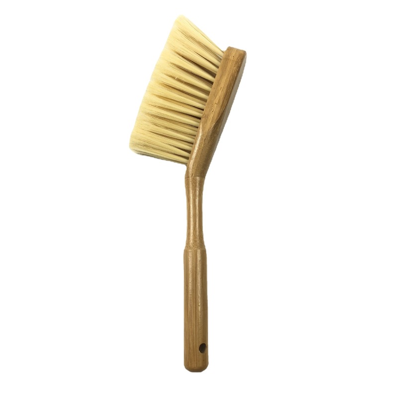 Bamboo handle brush and dustpan set