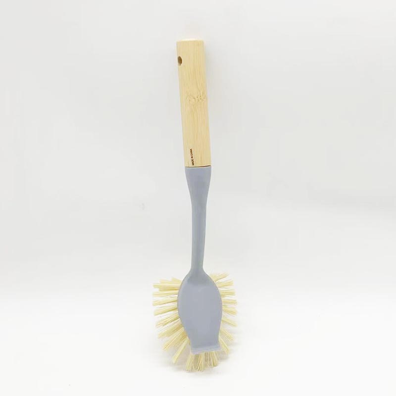 Bamboo handle dish brush