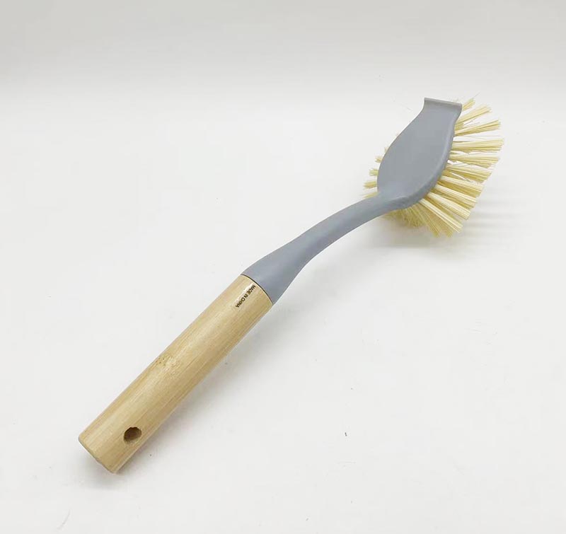 Bamboo handle dish brush