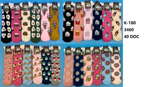 Calcetines de damas con chiporro y diseños estampados de dibujos animados