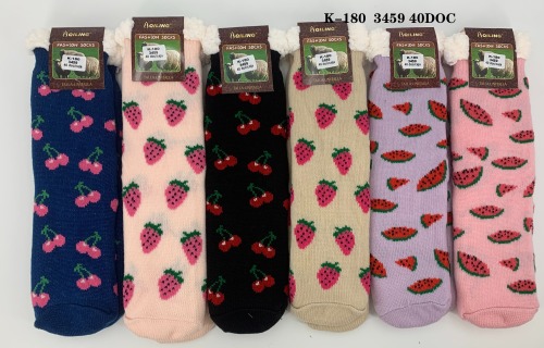 Calcetines de damas con chiporro y diseños estampados de dibujos animados