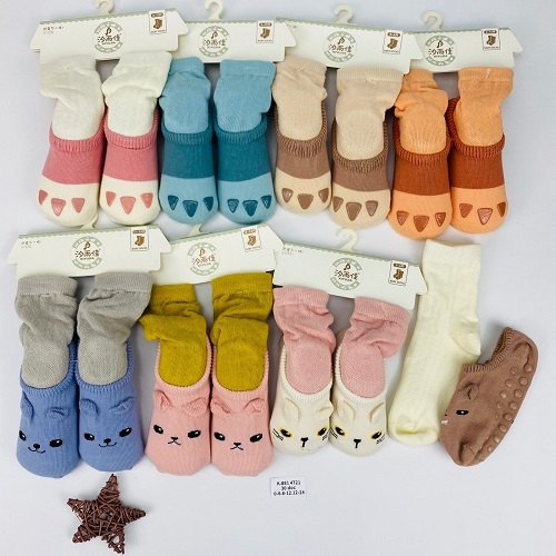 Calcetines de bebés 2 en 1 antideslizantes