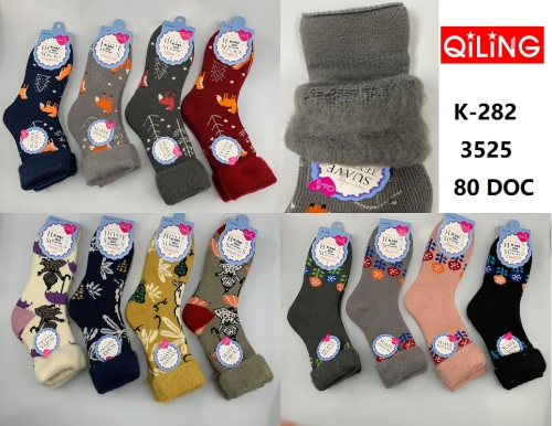 Calcetines de damas gruesos con diseños estampados de dibujos animados