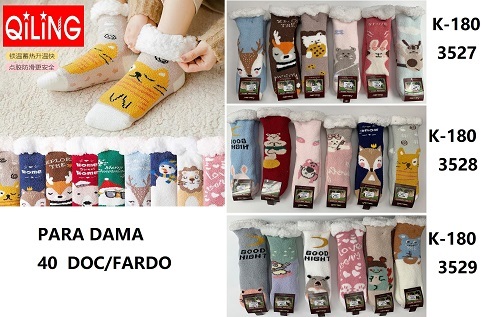 Calcetines de damas con chiporro con estampados de diseños dibujos animados