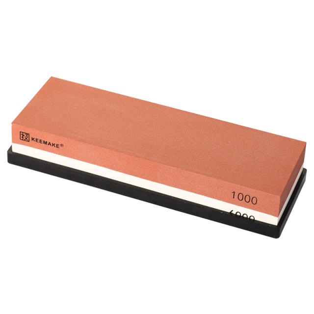 Professional Double Sided Knife Sharpener Stone with Non-Slip Bamboo & Silicone Base, Best Whetstone Sharpening Stone for Knives