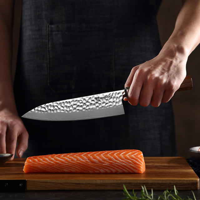 8 Inch High Quality Japanese Chef Knife 3 Layers High Carbon Steel Blade Kitchen Knife with Santos Rosewood Handle