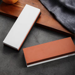 Professional Double Sided Knife Sharpener Stone with Non-Slip Bamboo & Silicone Base, Best Whetstone Sharpening Stone for Knives