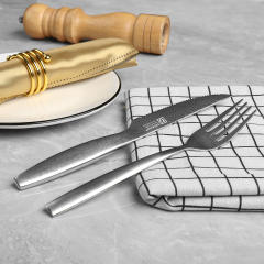 KEEMAKE-4 PCS Damascus Steel Table Knife and Fork Set Kitchen Knife Set with Wooden Gift Box