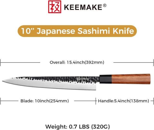 10 Inch Premium Sashimi Knife High Carbon Stainless Steel Kitchen Knife Japanese Sushi Knife With Rosewood Handle