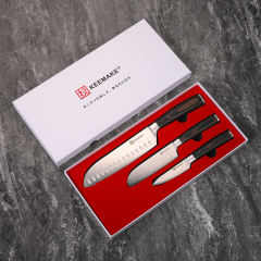 KEEMAKE 3PCS Premium Kitchen Knife Sets German Stainless Steel Professional Kitchen Knife with Pakka Wood Handle