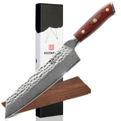 KEEMAKE-8 Inch Damascus Kitchen Knife Japan VG10 Steel Professional Kiritsuke Chef Knife New Cleaver with Pakka Wood Handle