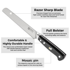 KEEMAKE Bread Knife 8 inch, Serrated Bread Knife for Homemade Bread