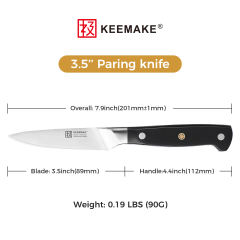 KEEMAKE Paring Knife 3.5 inch Small Fruit Knife