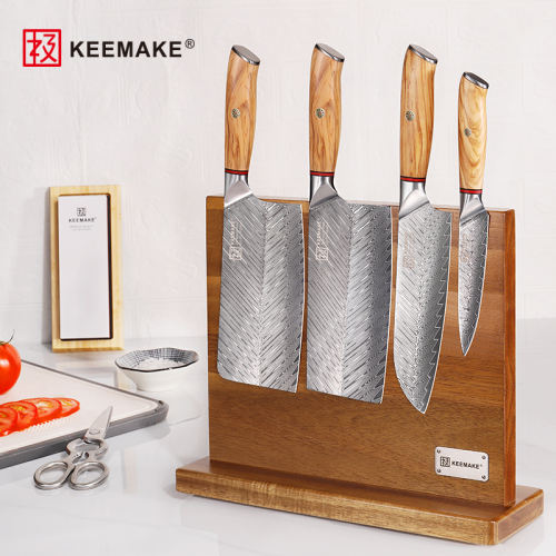 KEEMAKE Top-End 67layers 7pcs Damascus Kitchen Knife Set with Knife holder & Scissors