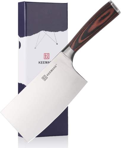 KEEMAKE Cleaver Knife 7 inch, Meat Knife Heavy Duty with German High Carbon Stainless Steel 1.4116 Chopper Knife