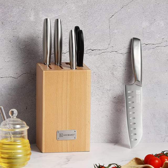 KEEMAKE 6pcs kitchen knife set high carbon stainless steel 1.4116 for meat & vegetable cutting