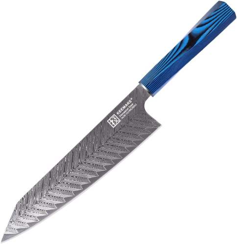 Keemake kitchen knife 8inch Gyuto chef's knife 67 layers Damascus stainless steel  for kitchen meat cutting(Blue G10 Handle)
