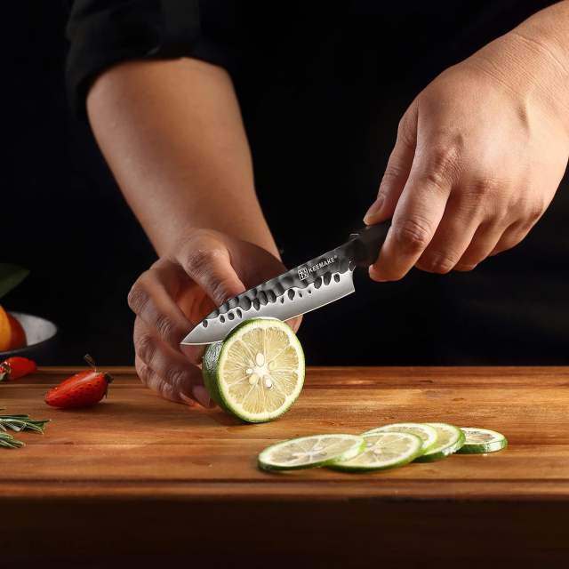 KEEMAKE Knife Set of 4pcs, Kitchen Knife Set with Japanese 440C Stainless Steel Blade Chef Knife Set with Octagon Rosewood Handle