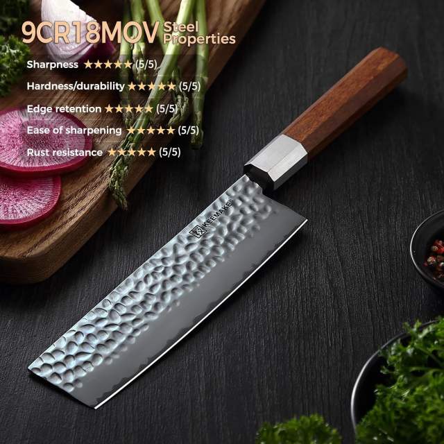 KEEMAKE Kitchen Knife Set of 4pcs, Chef Knife Set with 3-layer Japanese 9CR19MOV Clad Steel Blade