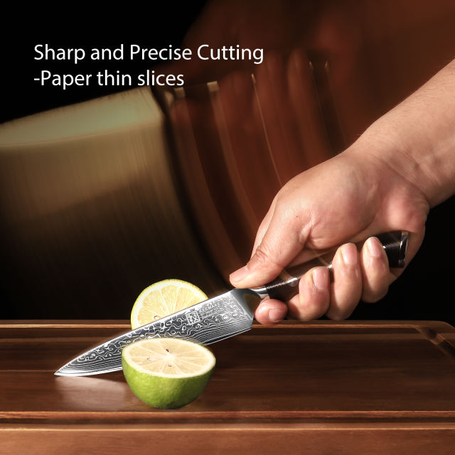 KEEMAKE Damascus Kitchen Utility Knife - 5 Inch Extra Sharp Multipurpose Kitchen Knife