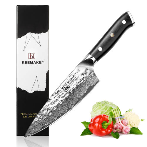 KEEMAKE Damascus 6.5 Inch Japanese Chef's Knife