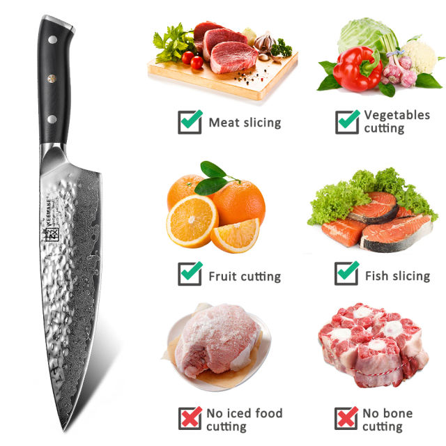 KEEMAKE Damascus 8 Inch Japanese Chef's Knife