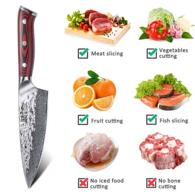 KEEMAKE Damascus Steel 6.5 Inch Gyuto Chef's Knife (16.5cm)