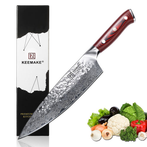 KEEMAKE Damascus Steel 8 Inch Gyuto Chef's Knife (20cm)