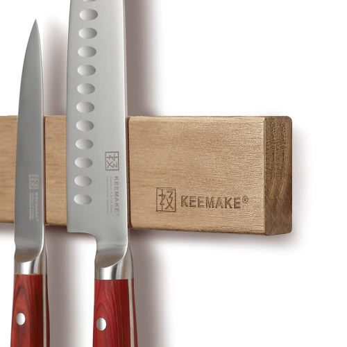 KEEMAKE Magnetic Knife Holder for Wall 11.75 inch Acacia Wood Knife Magnetic Strip, Powerful Neodymium Magnet Knife Hanger Knife Bar for Kitchen knives