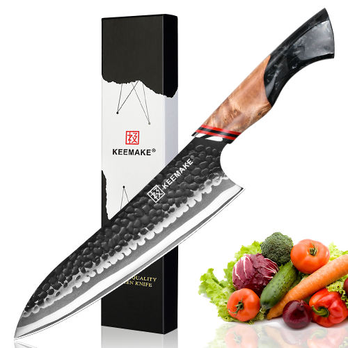 8 Inch Kitchen Knife 7 Layers 440C Damascus Steel Chef Knife with Resin Handle