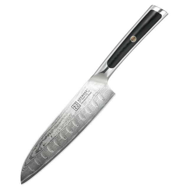 7 Inch Santoku Knife G10 Handle 67 Layers Damascus Steel Kitchen Knife with Gift Box