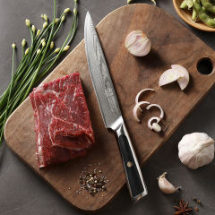 KEEMAKE-8 Inch Carving Knife G10 Handle 67 Layers Damascus Steel Kitchen Knife with Gift Box