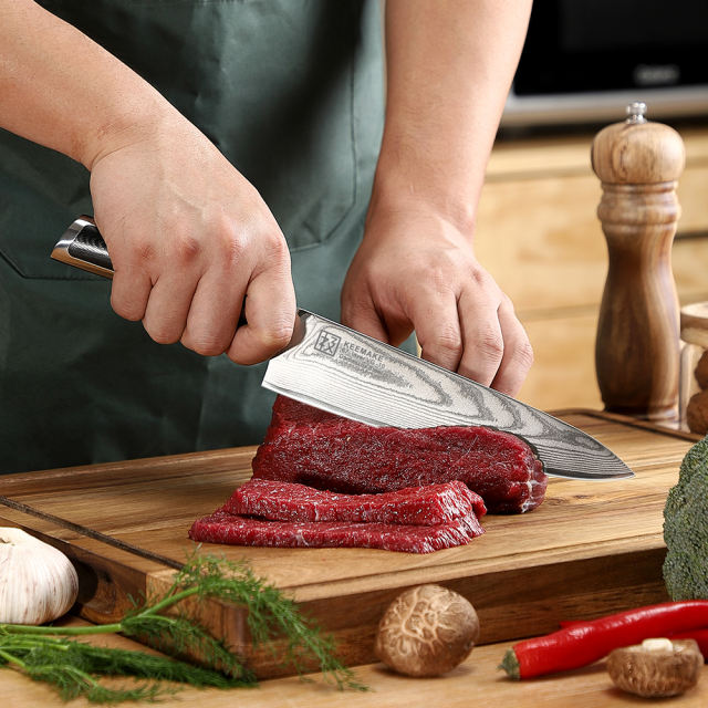 KEEMAKE-8 Inch Japanese Kitchen Gyuto Knife 67 Layers VG10 Damascus Steel Sharp Chef Knife with G10 Handle