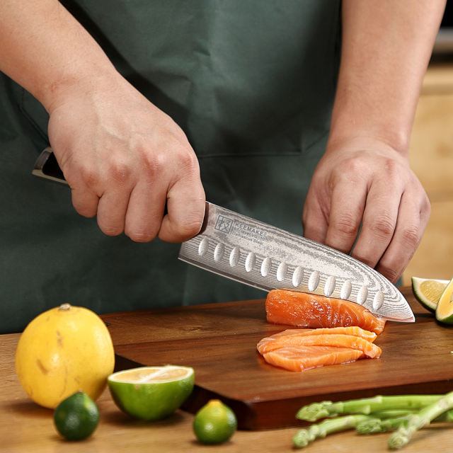 7 Inch Santoku Knife G10 Handle 67 Layers Damascus Steel Kitchen Knife with Gift Box