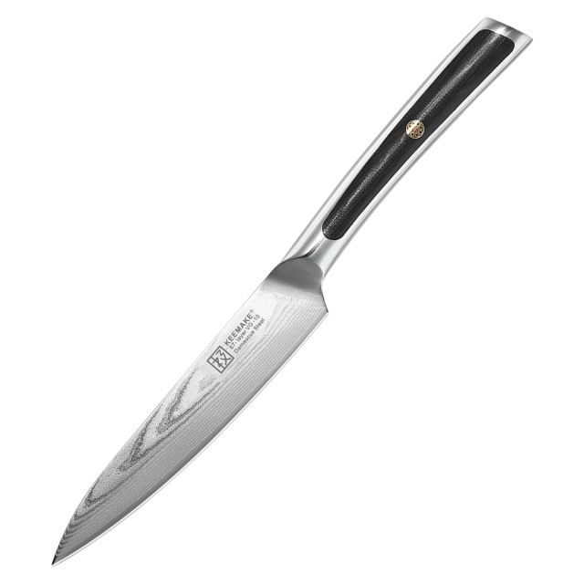 KEEMAKE-5 Inch Utility Knife G10 Handle 67 Layers Damascus Steel Kitchen Knife with Gift Box