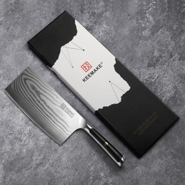 7 Inch Cleaver Knife G10 Handle 67 Layers Damascus Steel Kitchen Knife with Gift Box