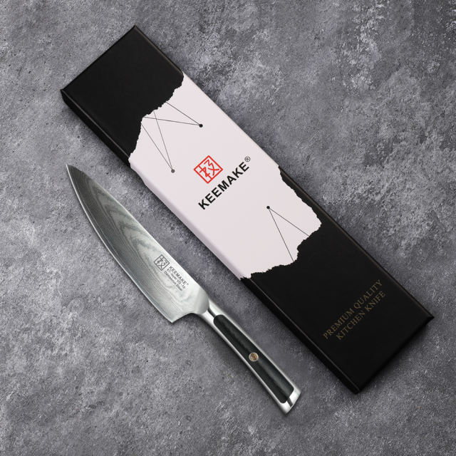 KEEMAKE-6.5 Inch Chef Knife G10 Handle 67 Layers Damascus Steel Kitchen Chef Knife with Gift Box