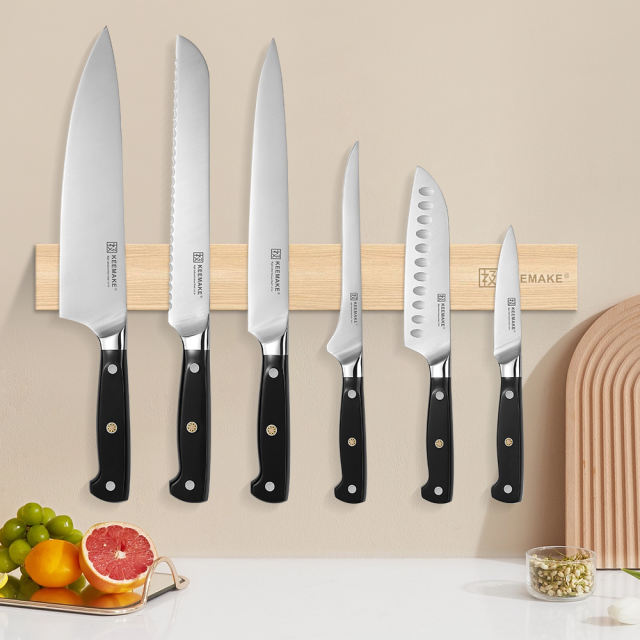KEEMAKE 7pcs ABS Kitchen Knives Set High Carbon German Steel High Quality Chef's Knife with Magnetic Knife Holder