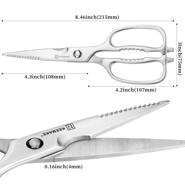 8.5 Inch Heavy Duty Detachable Stainless Steel Kitchen Scissors for Poultry Cooking and Jars Opening Kitchen Accessories for Home Use