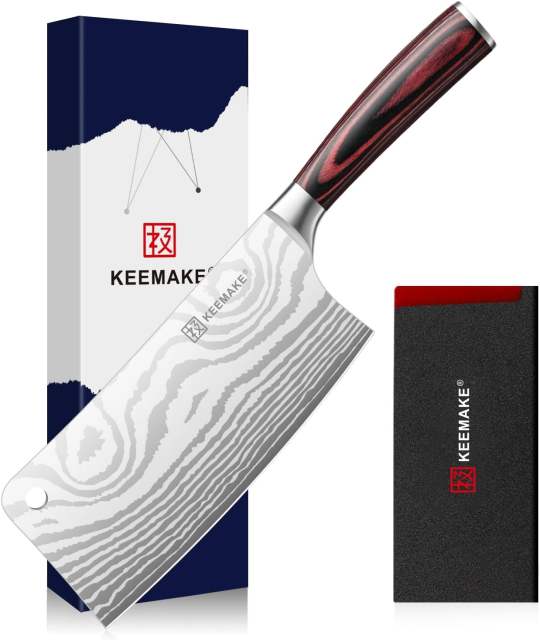 KEEMAKE 7 Inch Meat Cleaver Butcher Knife