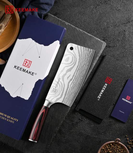 KEEMAKE 7 Inch Meat Cleaver Butcher Knife