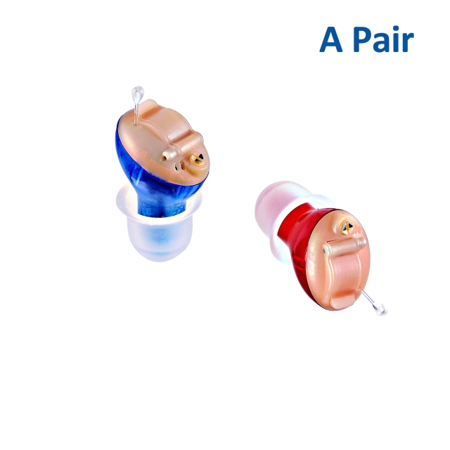A Pair Cic Digital Hearing Aids Amplifier Invisible in Canal Ear Mini Hearing Sound Enhancer Noise Cancelling Personal Sound Voice Hearing Amplifier