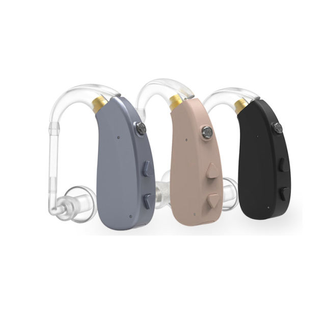 Wholesale Earsmate Mini BTE Rechargeable Tinnitus Hearing Aid Amplifier Price with Noise Reduction and Soft Domes For Seniors Hearing Loss and Tinnitus Relieve EM201