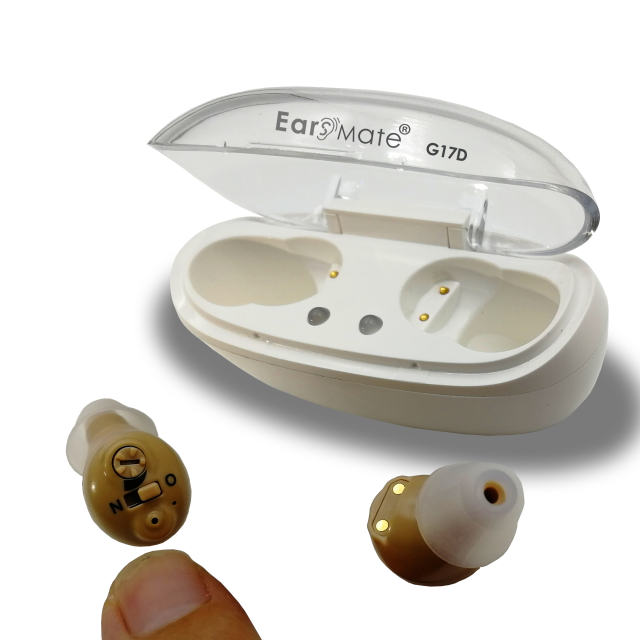 Wholesale New In The Ear Rechargeable CIC Hearing Aids (FULL PAIR) with Portable Charge Case at Factory Price