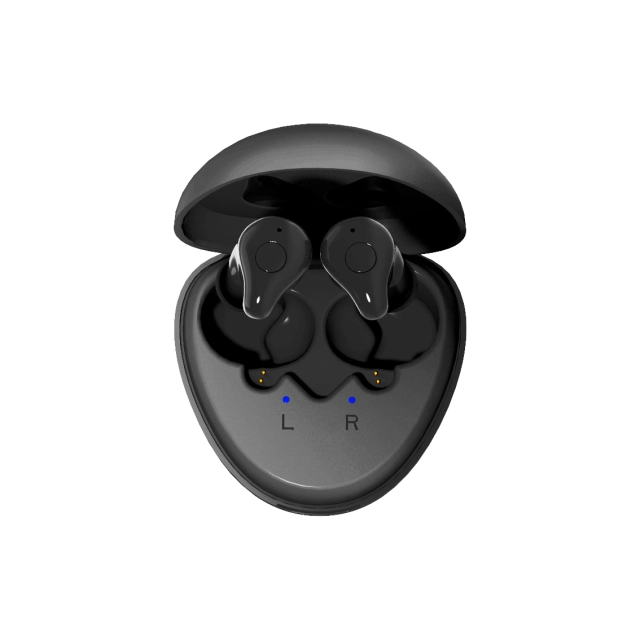 Free Shipping Packed 2 Wireless 16 Channel Mini Rechargeable Digital Bluetooth Programmable Hearing Aid Iphone Android APP control For Seniors and Adults Hearing Loss Assist Noise cancelling and TV Music with Portable Charge Case