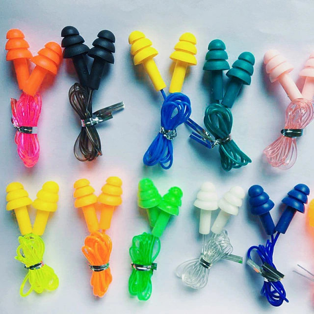 Best Corded Ear Plugs Reusable Silicone Earplugs with String Banded Ear Plug Sleep Noise Cancelling for Hearing Protection