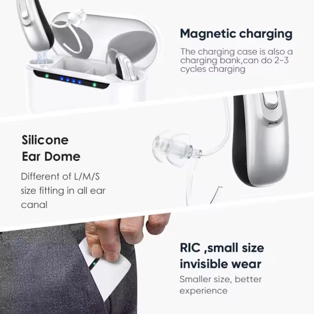 New High Quality Bluetooth Hearing Aids 2 Packed Rechargeable 16 CH WDRC Digital Processor App Controlled Noise Reduction Frequency Adjust Earsmate G22BT