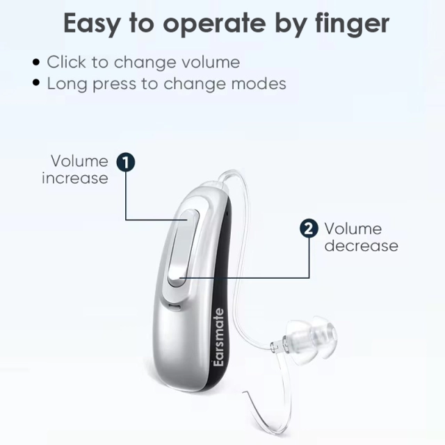 New High Quality Bluetooth Hearing Aids 2 Packed Rechargeable 16 CH WDRC Digital Processor App Controlled Noise Reduction Frequency Adjust Earsmate G22BT